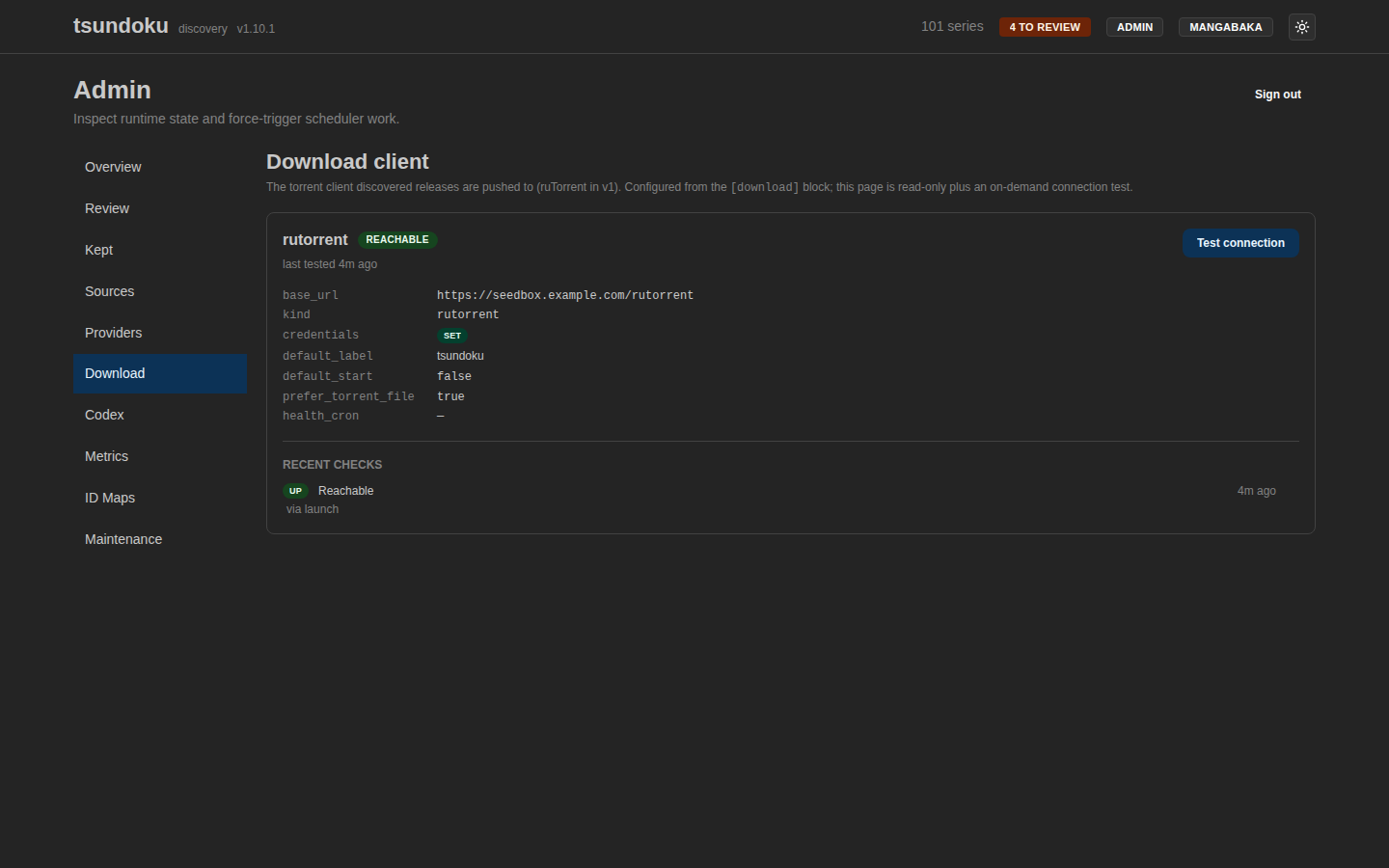 Download client page