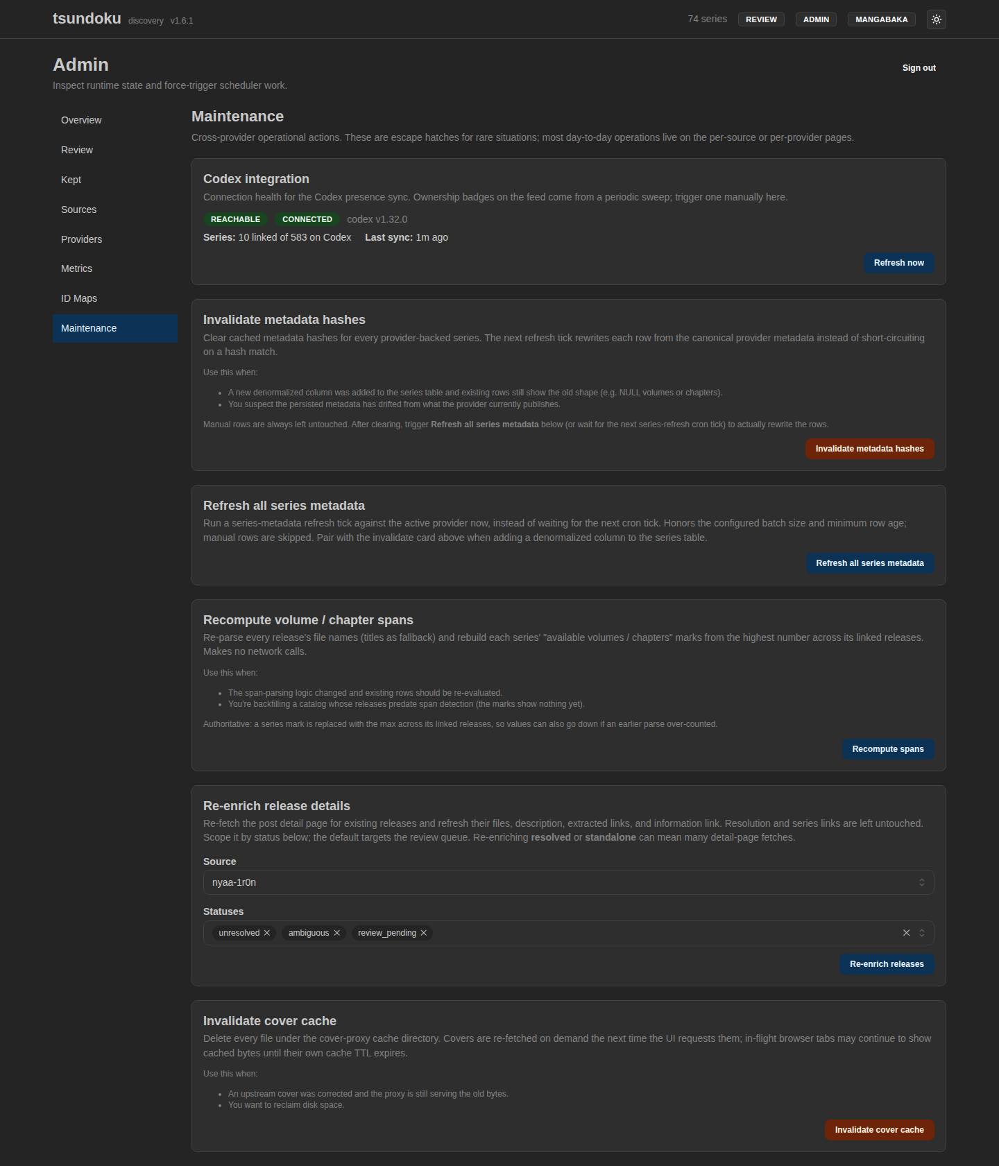 Maintenance page