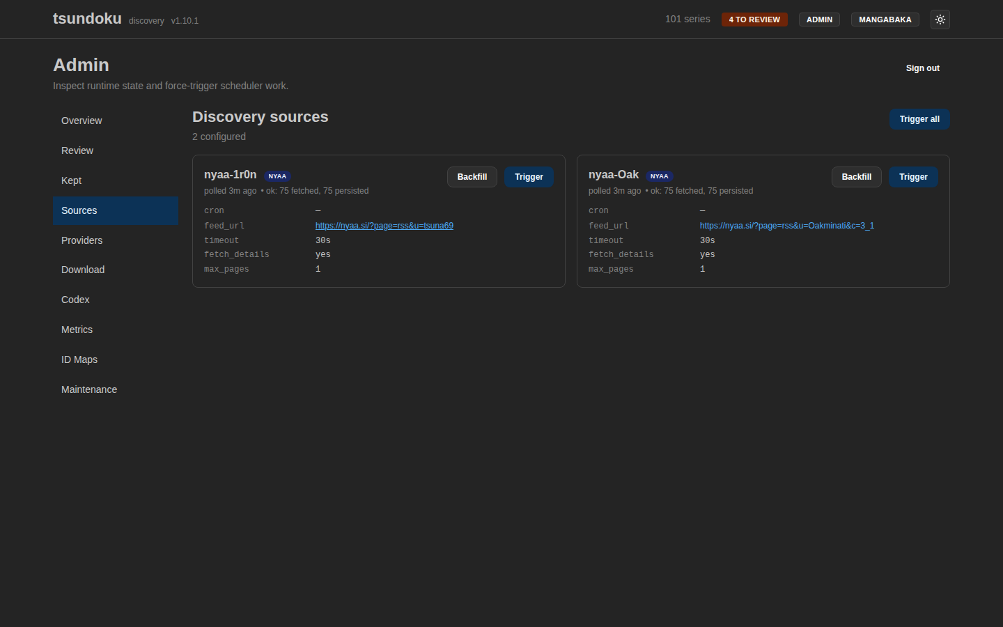 Sources list